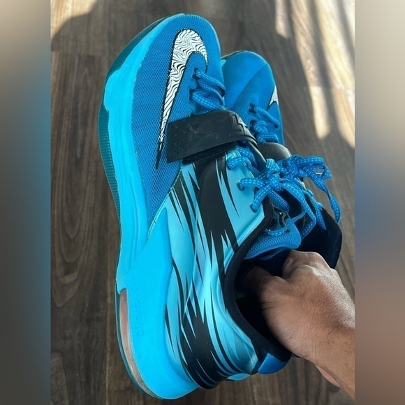 NEW Nike KD 7 Mens 10 Blue Clearwater Low Top Basketball Shoes Sneakers - Picture 6 of 11